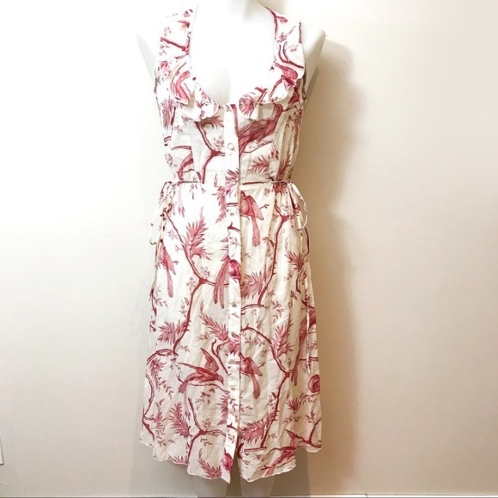 Sharagano woven pattern dress front buttons